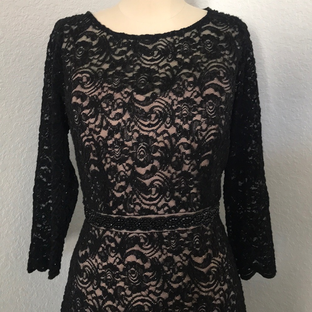 Alex Evenings black Lace dress size-8